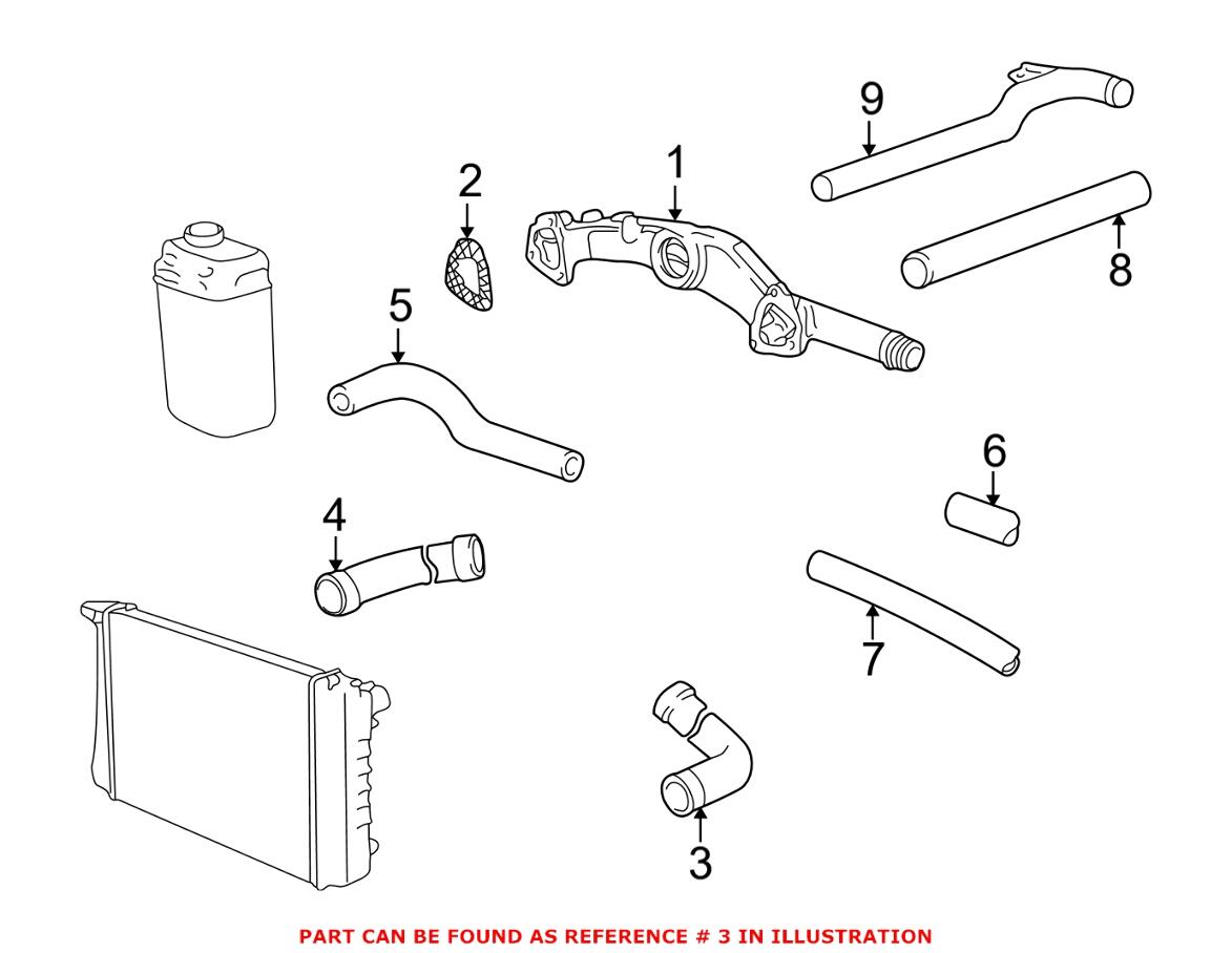 BMW Engine Coolant Hose - Upper 11531741415